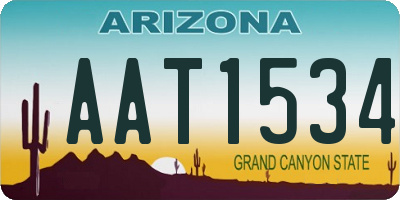 AZ license plate AAT1534