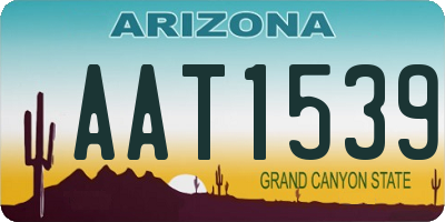 AZ license plate AAT1539