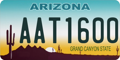 AZ license plate AAT1600