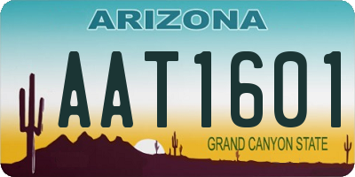AZ license plate AAT1601