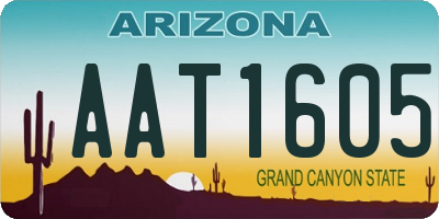 AZ license plate AAT1605