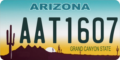 AZ license plate AAT1607