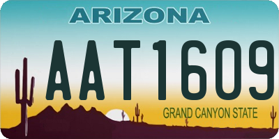 AZ license plate AAT1609