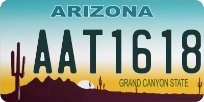 AZ license plate AAT1618