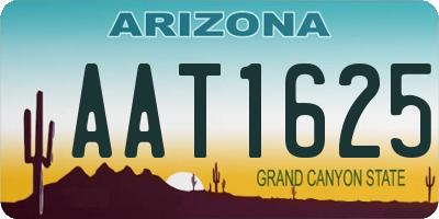 AZ license plate AAT1625