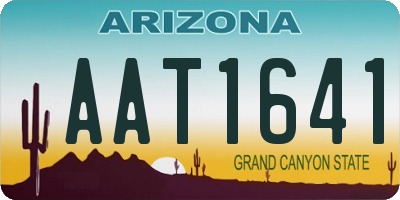 AZ license plate AAT1641
