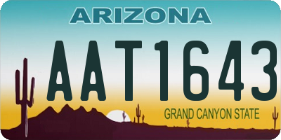 AZ license plate AAT1643