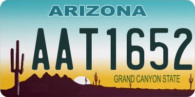AZ license plate AAT1652