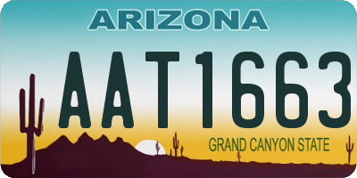 AZ license plate AAT1663