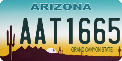 AZ license plate AAT1665