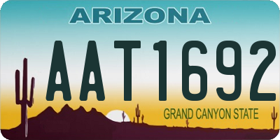AZ license plate AAT1692