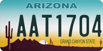 AZ license plate AAT1704