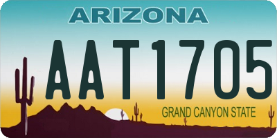 AZ license plate AAT1705