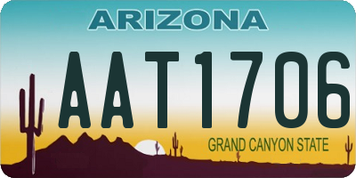 AZ license plate AAT1706