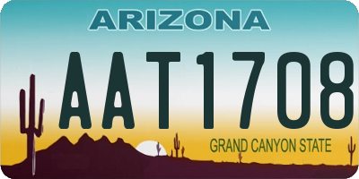 AZ license plate AAT1708