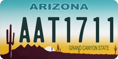 AZ license plate AAT1711