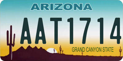 AZ license plate AAT1714