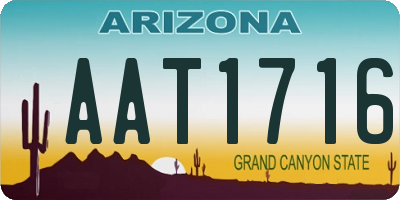 AZ license plate AAT1716