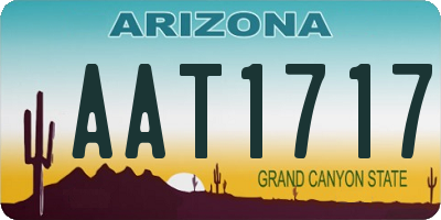 AZ license plate AAT1717