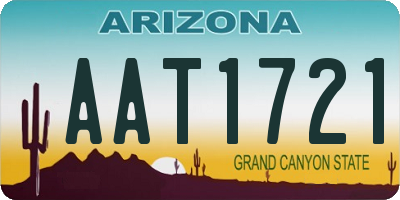 AZ license plate AAT1721