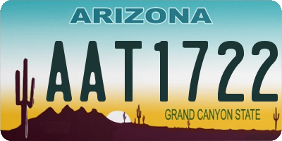 AZ license plate AAT1722