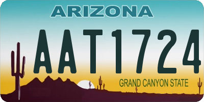 AZ license plate AAT1724