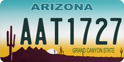 AZ license plate AAT1727