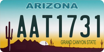 AZ license plate AAT1731