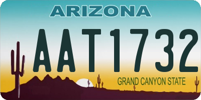 AZ license plate AAT1732