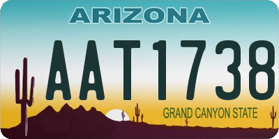 AZ license plate AAT1738