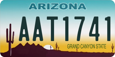 AZ license plate AAT1741