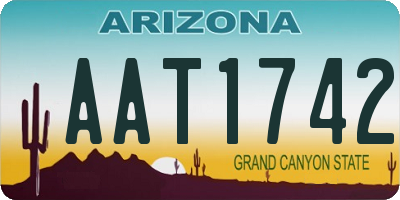 AZ license plate AAT1742