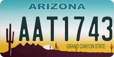 AZ license plate AAT1743