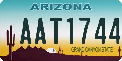 AZ license plate AAT1744