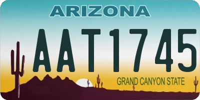 AZ license plate AAT1745