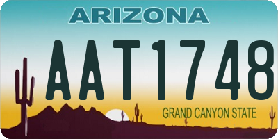 AZ license plate AAT1748