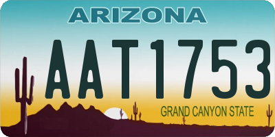 AZ license plate AAT1753