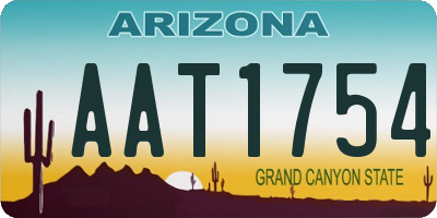 AZ license plate AAT1754