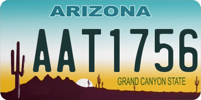 AZ license plate AAT1756