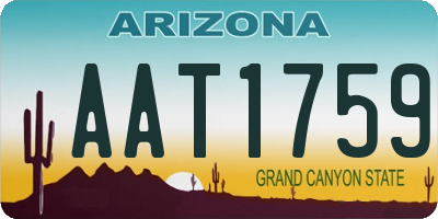 AZ license plate AAT1759