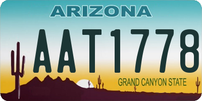 AZ license plate AAT1778