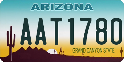 AZ license plate AAT1780