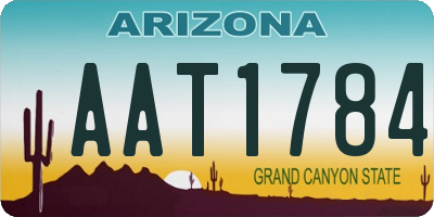 AZ license plate AAT1784