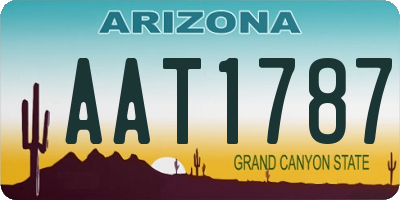 AZ license plate AAT1787