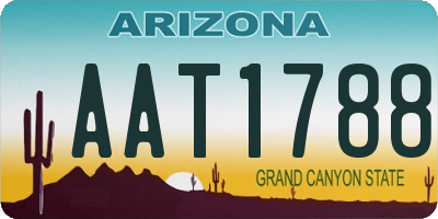 AZ license plate AAT1788