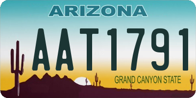 AZ license plate AAT1791