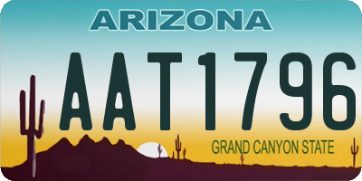 AZ license plate AAT1796