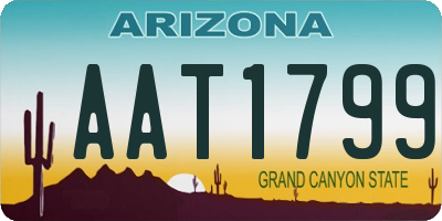 AZ license plate AAT1799