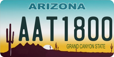 AZ license plate AAT1800