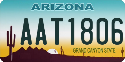 AZ license plate AAT1806